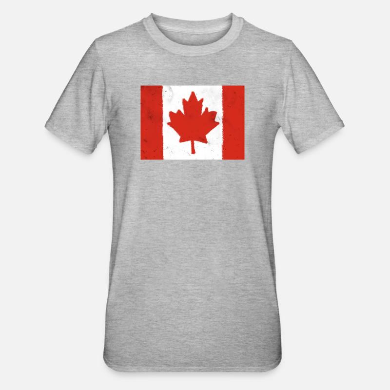 Drapeau du Canada - T-shirt polycoton Unisexe - gris chiné