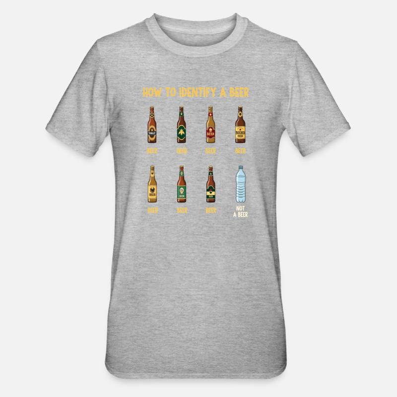 Guide d’identification de la bière - T-shirt polycoton Unisexe - gris chiné