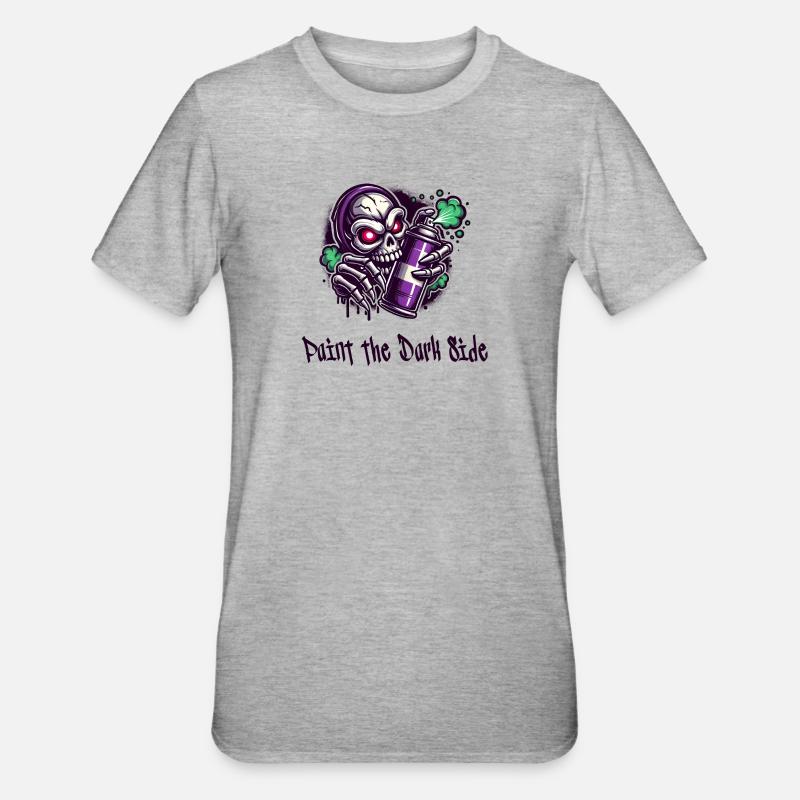 Die dunkle Seite malen - Unisex Polycotton T-Shirt - Grau meliert