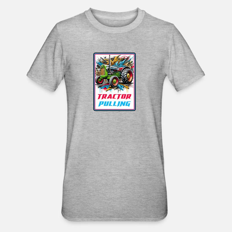 Tractor Pulling Power - Unisex Polycotton T-Shirt - heather grey