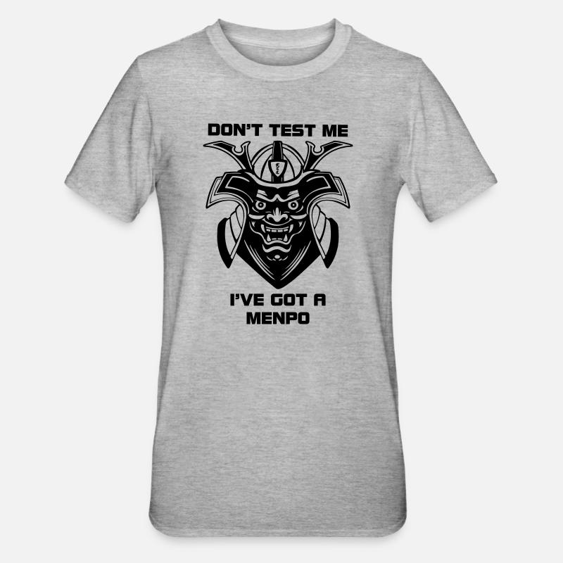 Menpo Mask – Ne me testez pas - T-shirt polycoton Unisexe - gris chiné