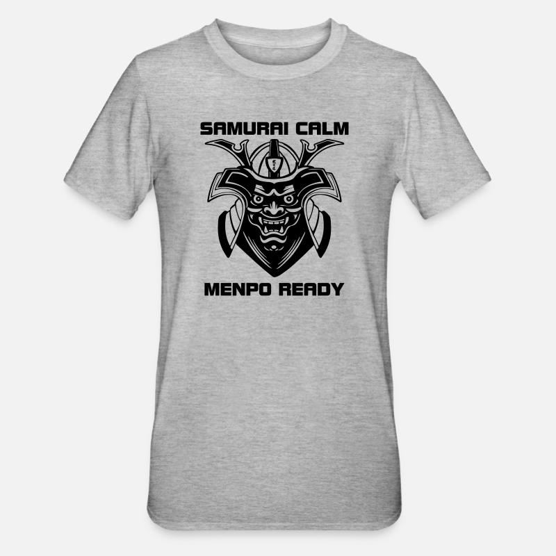 Samurai Calm – Menpo Ready - T-shirt polycoton Unisexe - gris chiné