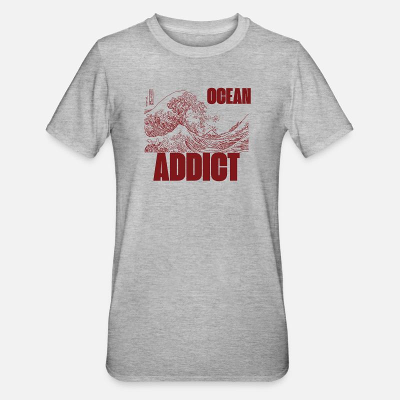 Addict Océan  - T-shirt polycoton Unisexe - gris chiné