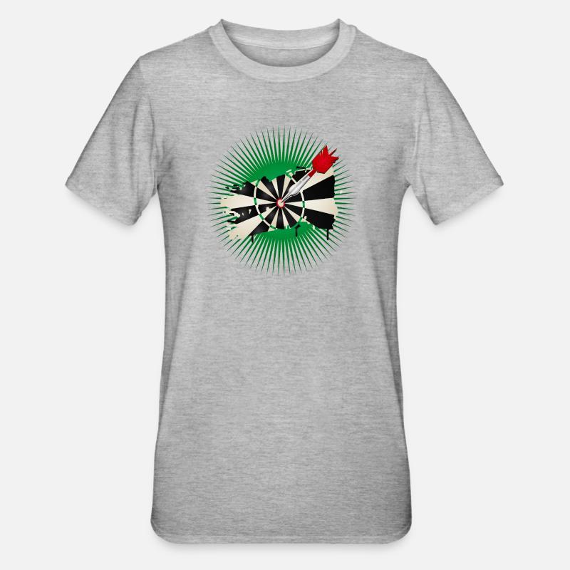Dartscheibe im Graffiti-Stil mit Treffer - Unisex Polycotton T-Shirt - Grau meliert