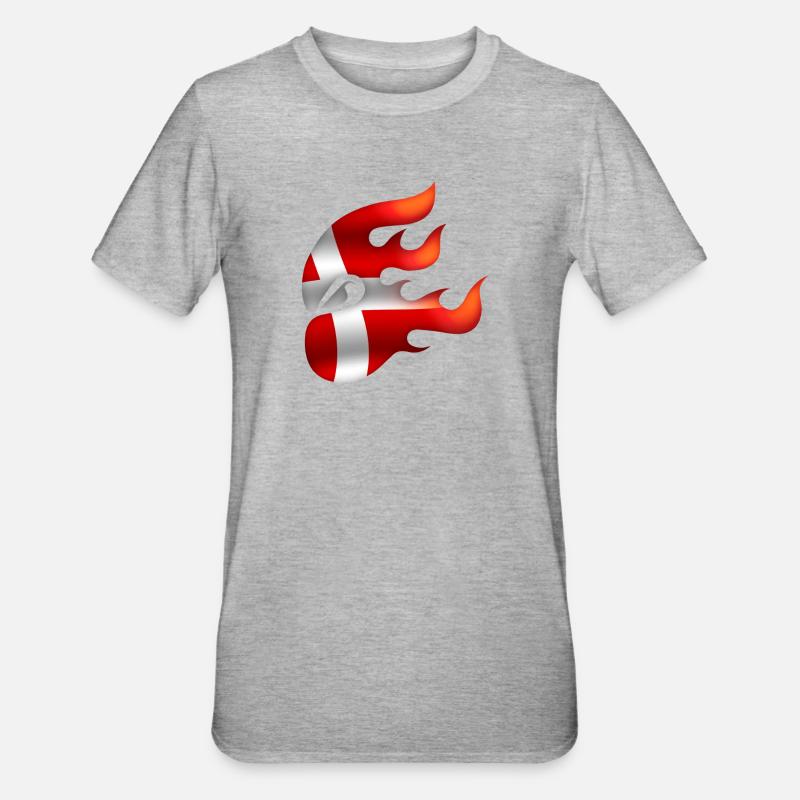 Drapeau du Danemark - Danemark - Ninja - T-shirt polycoton Unisexe - gris chiné