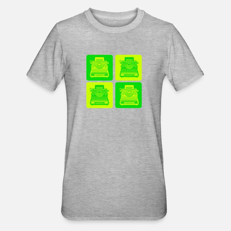 Conception de machine à écrire - T-shirt polycoton Unisexe - gris chiné
