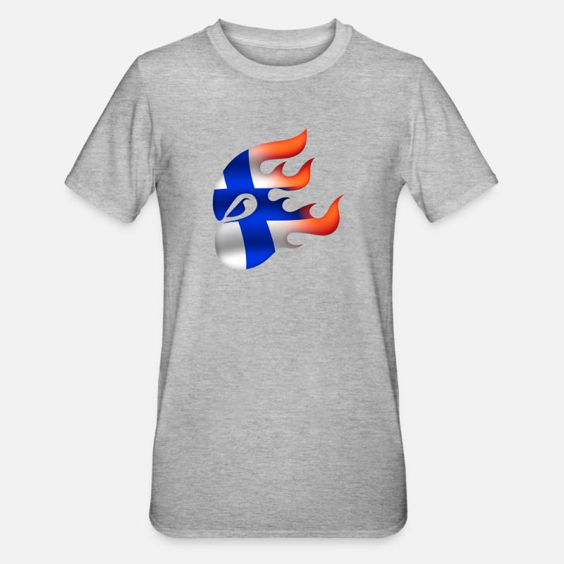 Drapeau de la Finlande - Finlande - Ninja - T-shirt polycoton Unisexe - gris chiné