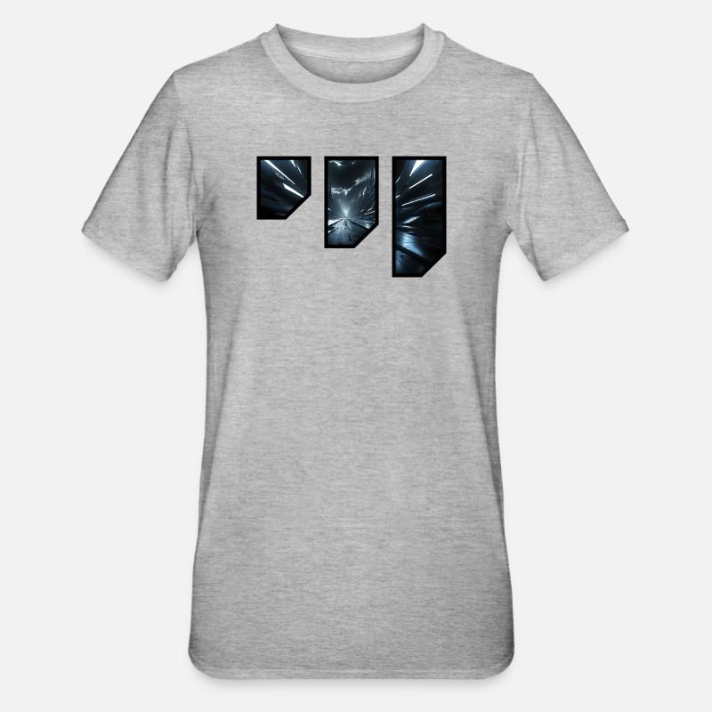 Futuristic Sci-Fi Corridor Design - Unisex Polycotton T-Shirt - heather grey