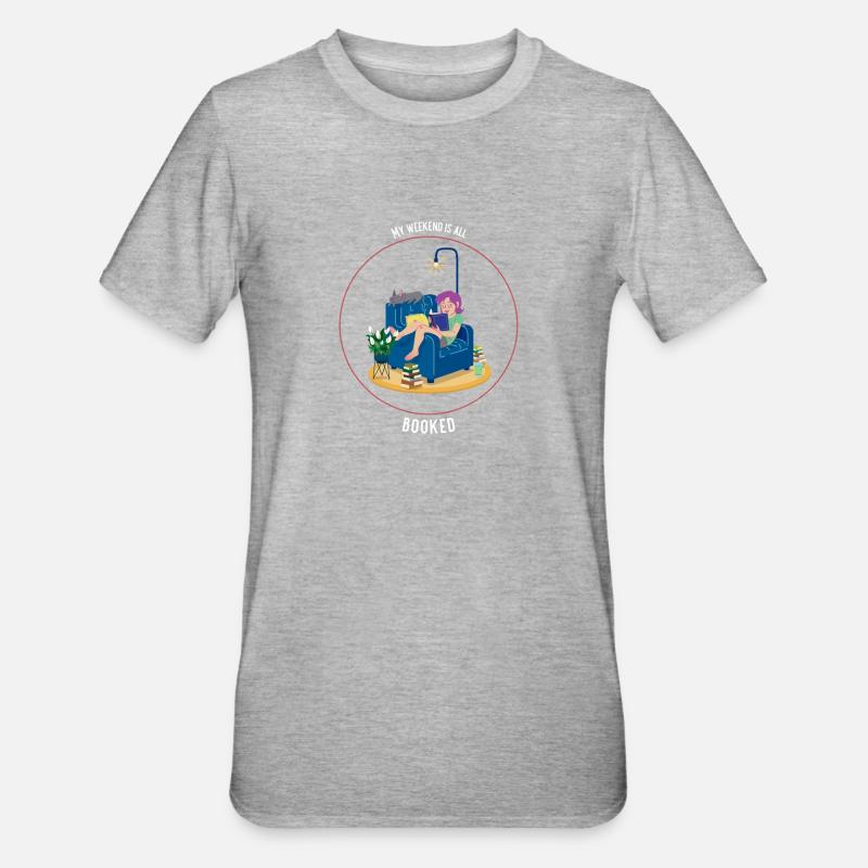 Objectifs du week-end : lire et se détendre - T-shirt polycoton Unisexe - gris chiné