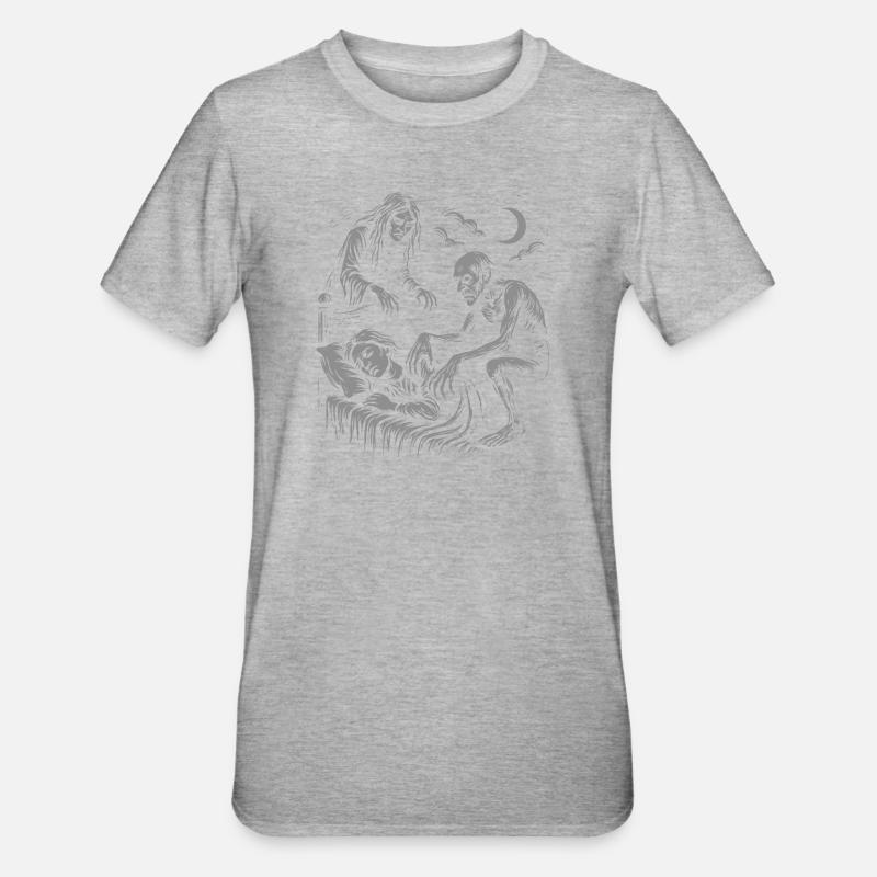 Mares and Stranglers - Ghostly nightmares - Unisex Polycotton T-Shirt - heather grey