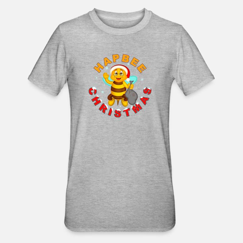 HAPBEE Weihnachten mit Text 2 - Unisex Polycotton T-Shirt - Grau meliert
