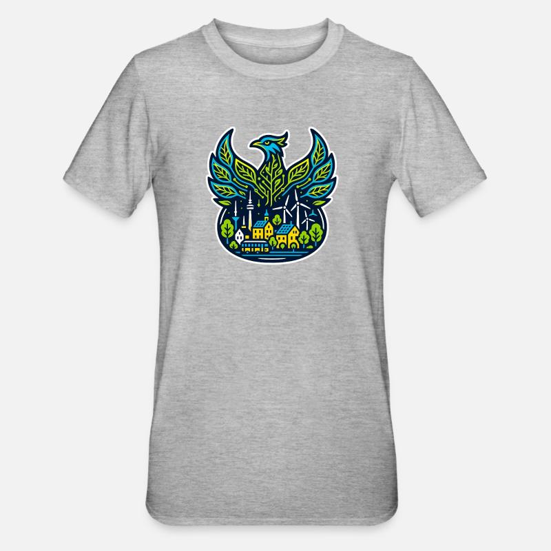 Phénix de la transition énergétique - T-shirt polycoton Unisexe - gris chiné