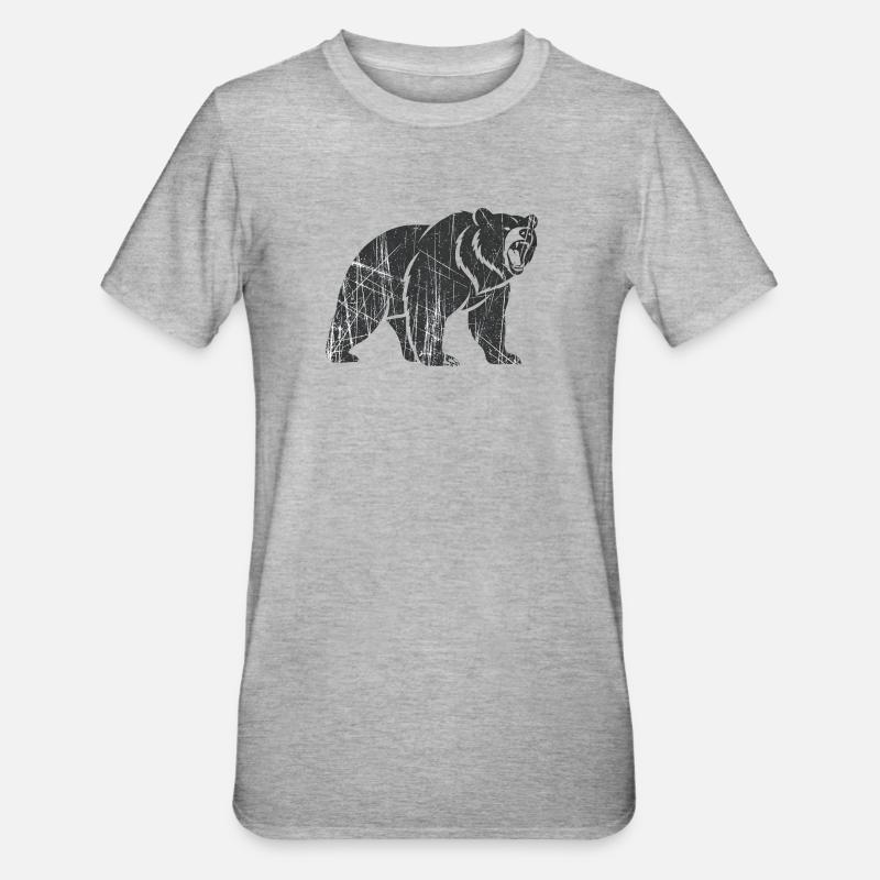 Abstract bear with line patterns - Unisex Polycotton T-Shirt - heather grey