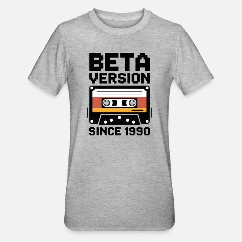 Conception d’impression de cassette rétro - T-shirt polycoton Unisexe - gris chiné