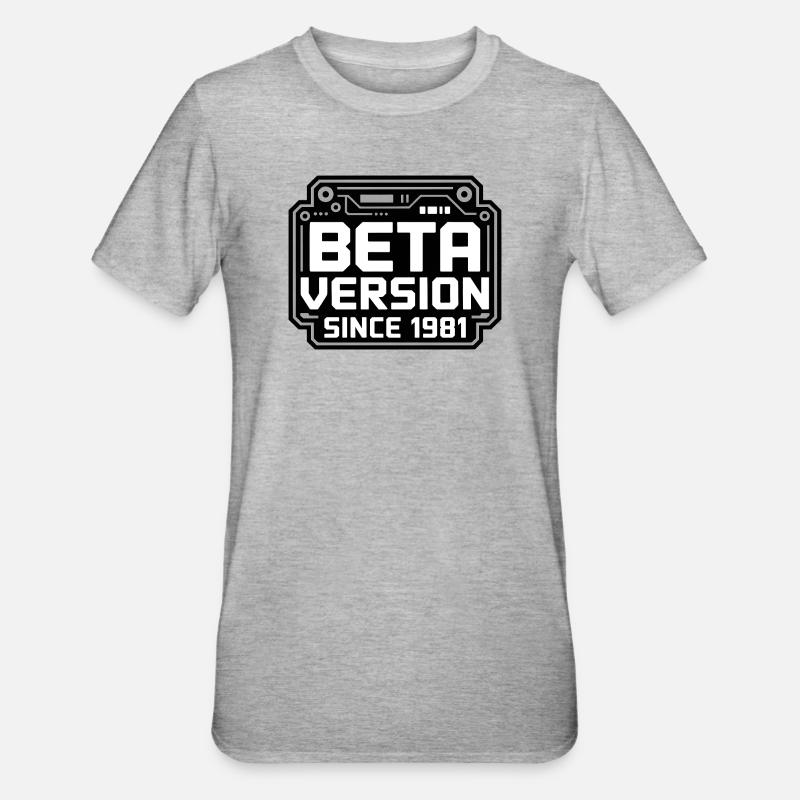 Conception de logo Retro Tech - T-shirt polycoton Unisexe - gris chiné