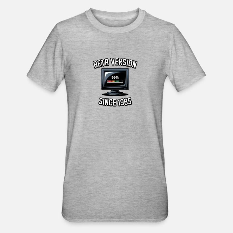 Retro Computer Progress Design - Unisex Polycotton T-Shirt - heather grey