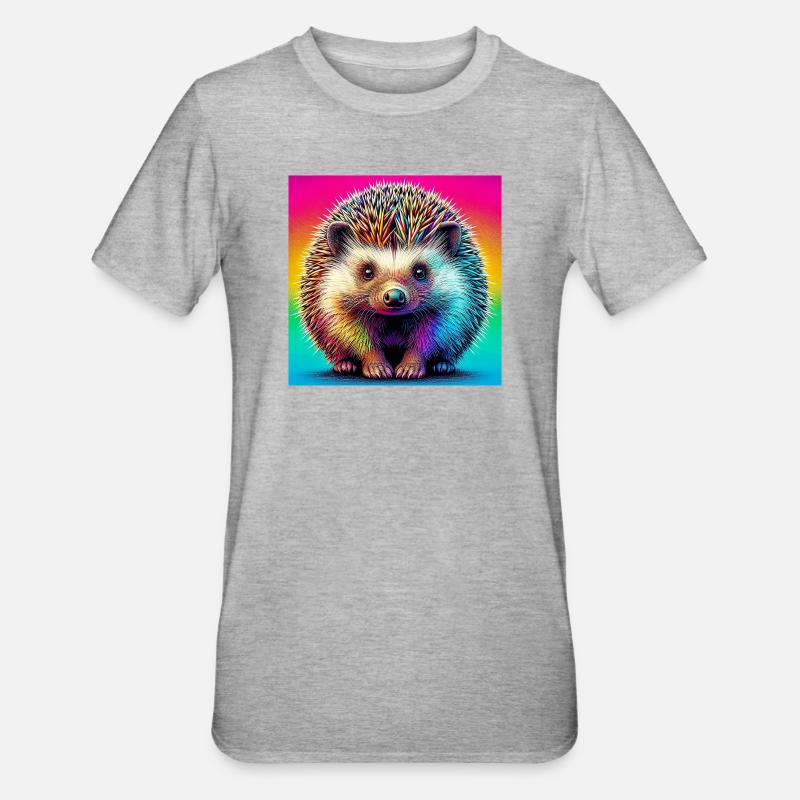 Igel - Unisex Polycotton T-Shirt - Grau meliert