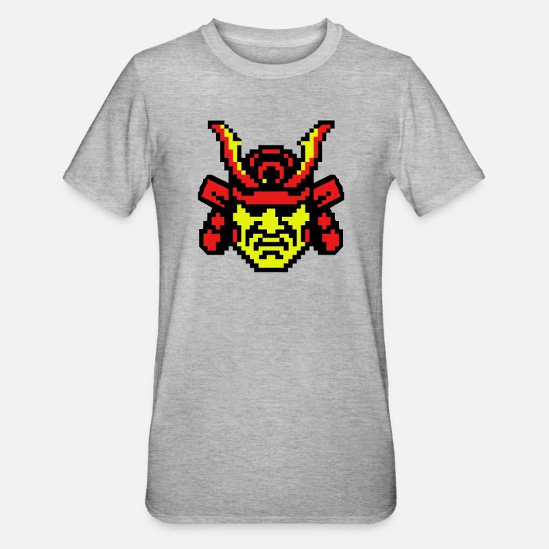 Pixel Samurai 8bit - Unisex Polycotton T-Shirt - heather grey