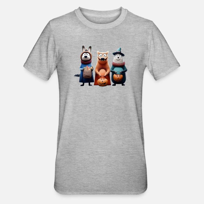 Halloween Squad – Süßes oder Saures Wooligans - Unisex Polycotton T-Shirt - Grau meliert