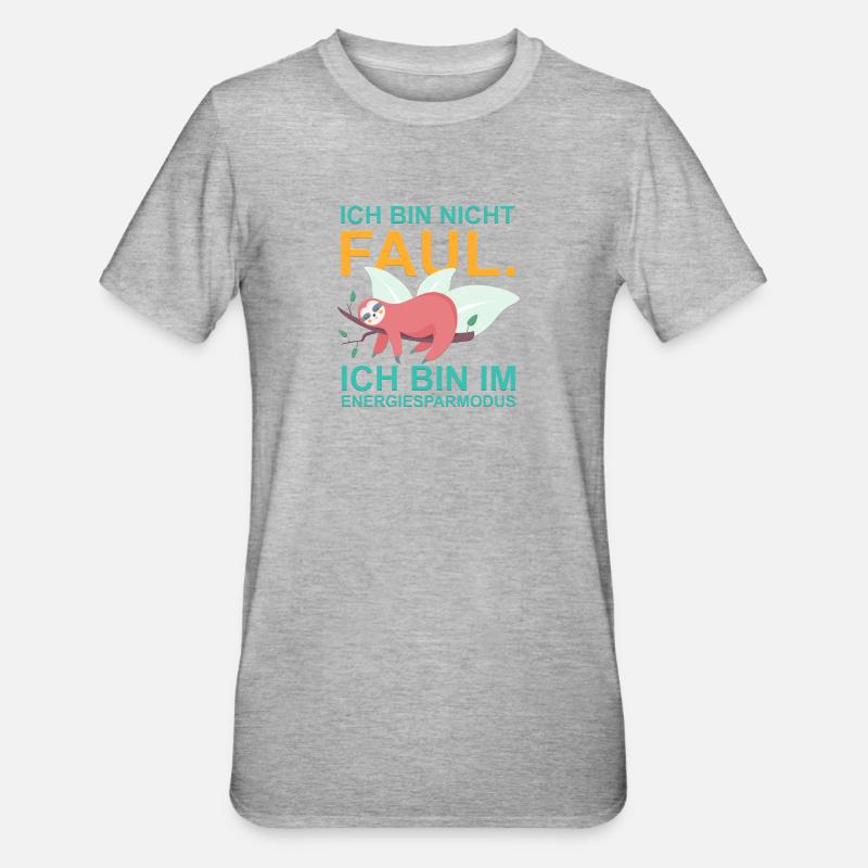 Sloth Power Saving Mode – Funny Quote - Unisex Polycotton T-Shirt - heather grey