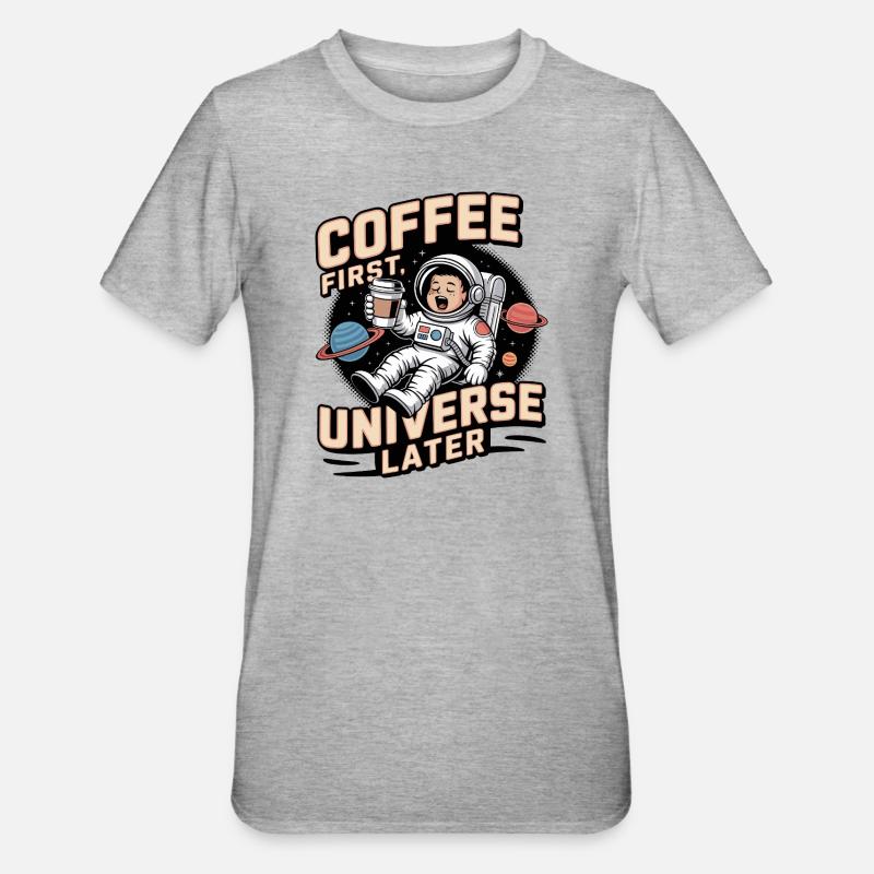 Astronaute dans l’espace - T-shirt polycoton Unisexe - gris chiné
