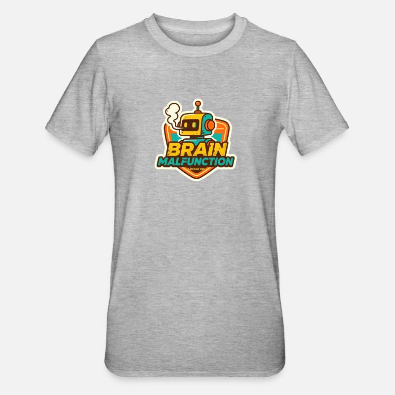 Dysfonctionnement cérébral Conception de robot rétro - T-shirt polycoton Unisexe - gris chiné