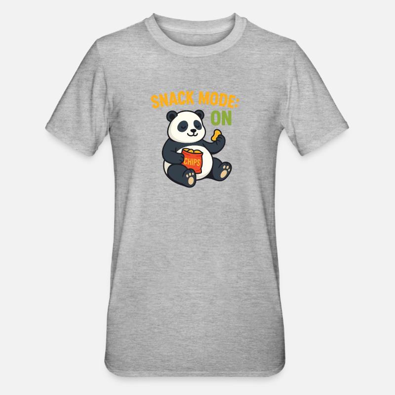 Conception du t-shirt Panda Snack Mode - T-shirt polycoton Unisexe - gris chiné
