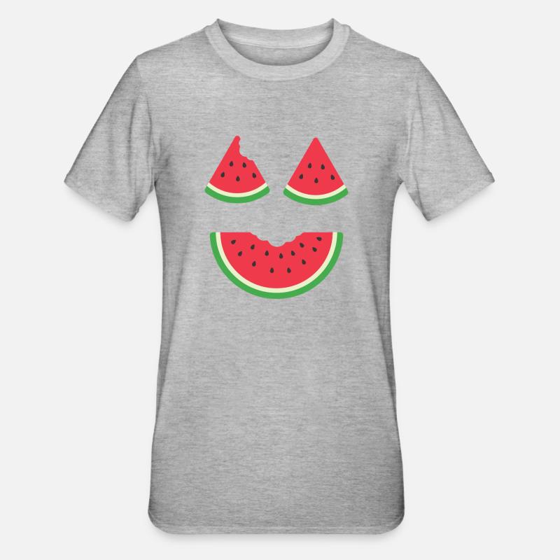 Costume de melon Carnaval Pastèque - T-shirt polycoton Unisexe - gris chiné