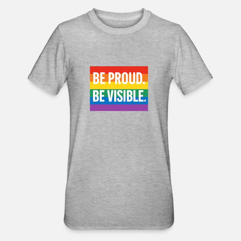 Regenbogen Pride Statement Design - Unisex Polycotton T-Shirt - Grau meliert