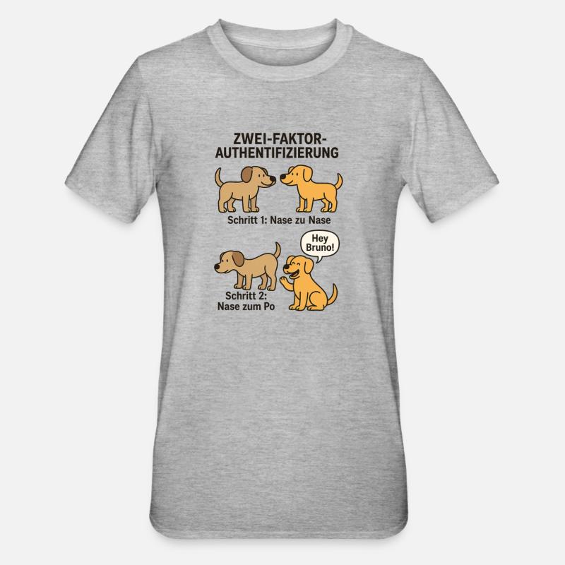 Dog Detection Two-Factor Authentication - Unisex Polycotton T-Shirt - heather grey
