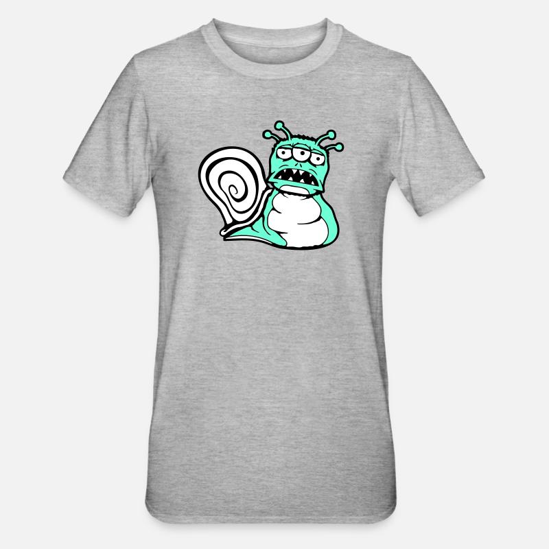 escargot extraterrestre monstre Halloween extraterrestre - T-shirt polycoton Unisexe - gris chiné