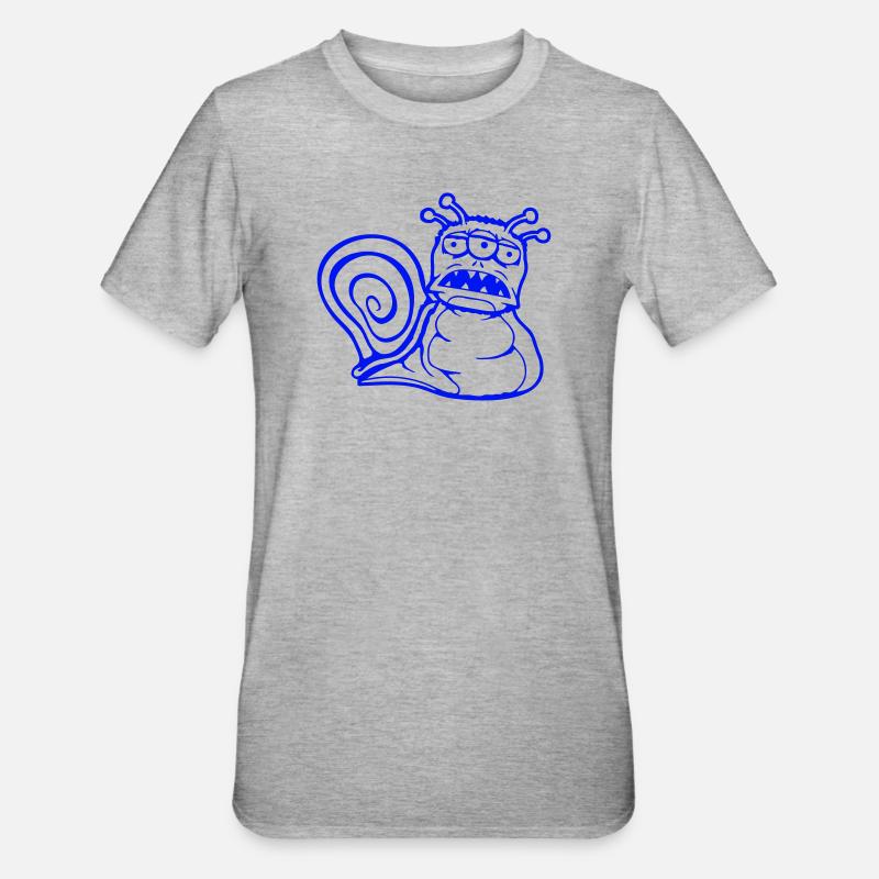 escargot extraterrestre monstre Halloween extraterrestre - T-shirt polycoton Unisexe - gris chiné