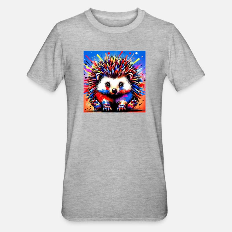 Igel - Unisex Polycotton T-Shirt - Grau meliert