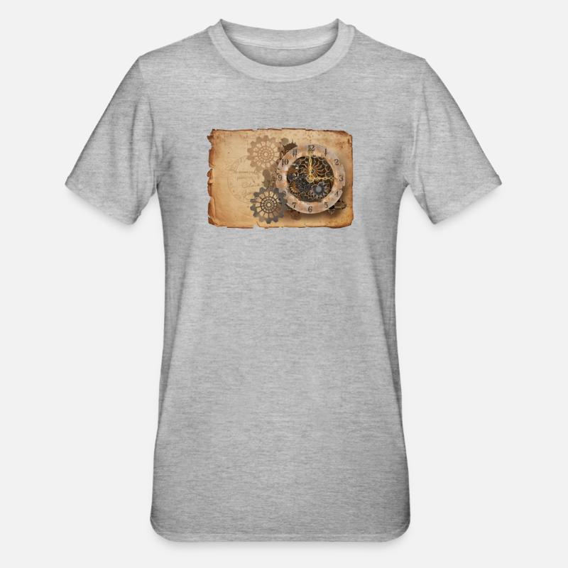 Steampunk clockwork - Unisex Polycotton T-Shirt - heather grey