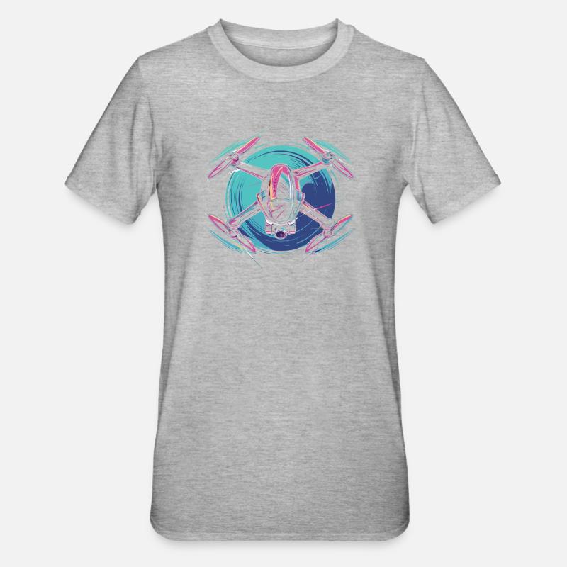 Drone dynamique - T-shirt polycoton Unisexe - gris chiné