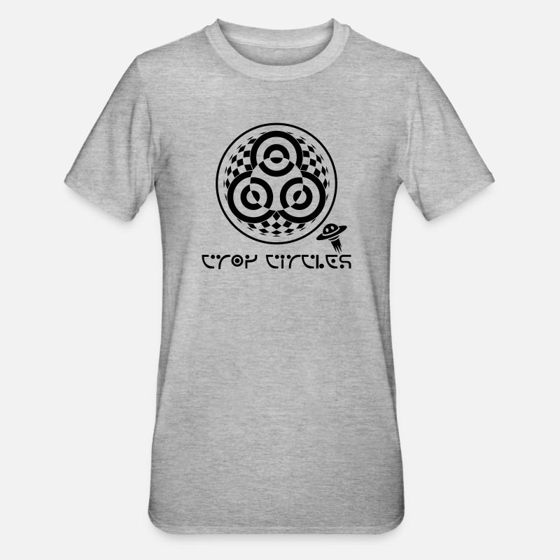 Crop Circle Trinity psychédélique - T-shirt polycoton Unisexe - gris chiné