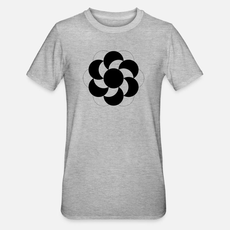 Crop Circle Fleur Céleste - T-shirt polycoton Unisexe - gris chiné
