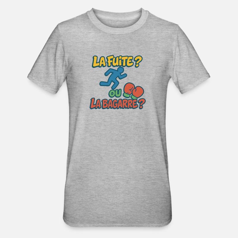 Flucht oder Kampf - Unisex Polycotton T-Shirt - Grau meliert