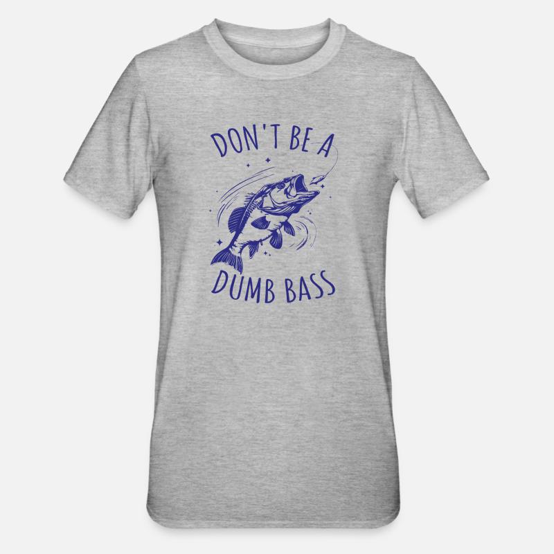 Drôle de dicton de pêche poisson - T-shirt polycoton Unisexe - gris chiné