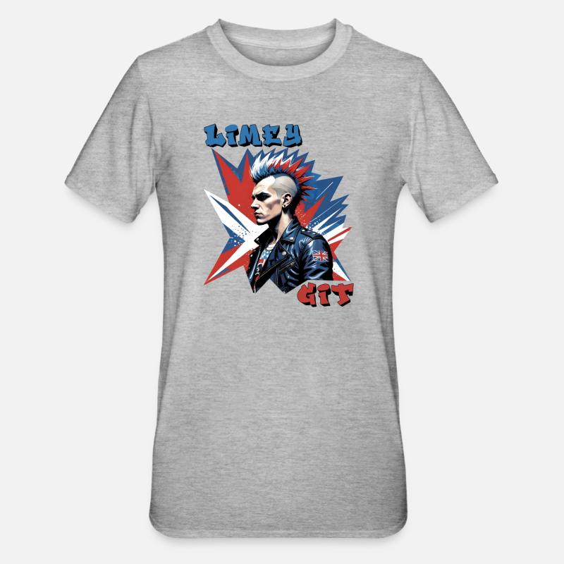 Limey Git British Punk Style Graphique - T-shirt polycoton Unisexe - gris chiné