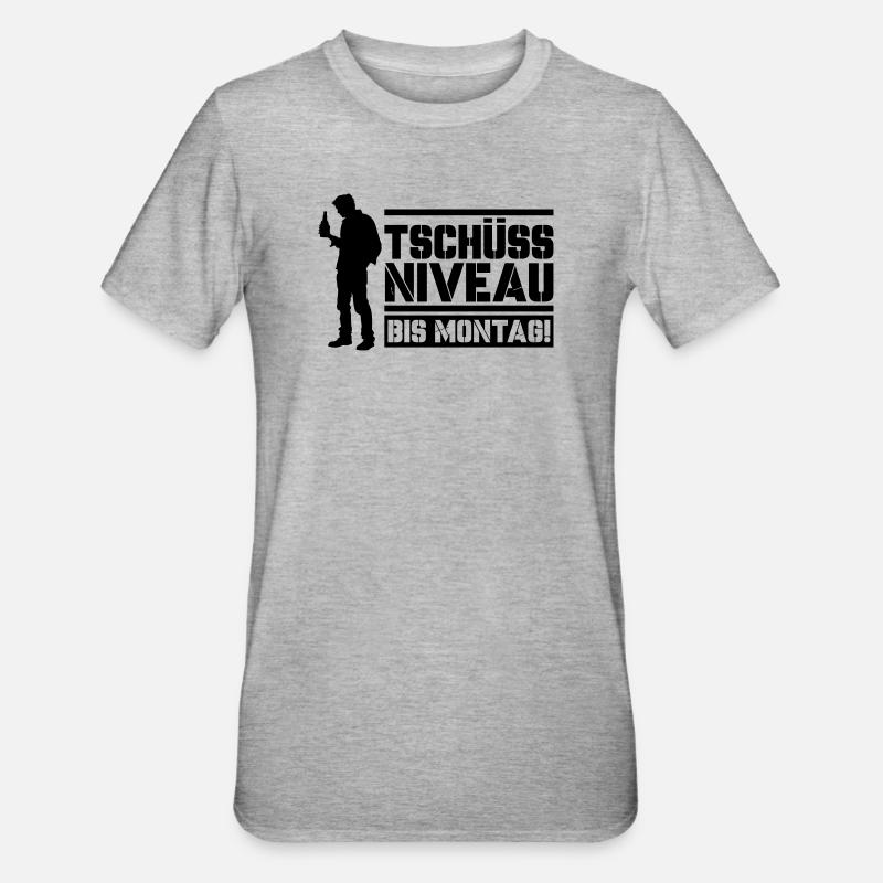 Bye bye niveau jusqu’à lundi - T-shirt polycoton Unisexe - gris chiné