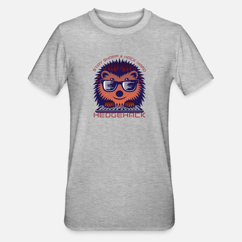 T-shirt Hérisson Coding Enthusiast - T-shirt polycoton Unisexe - gris chiné