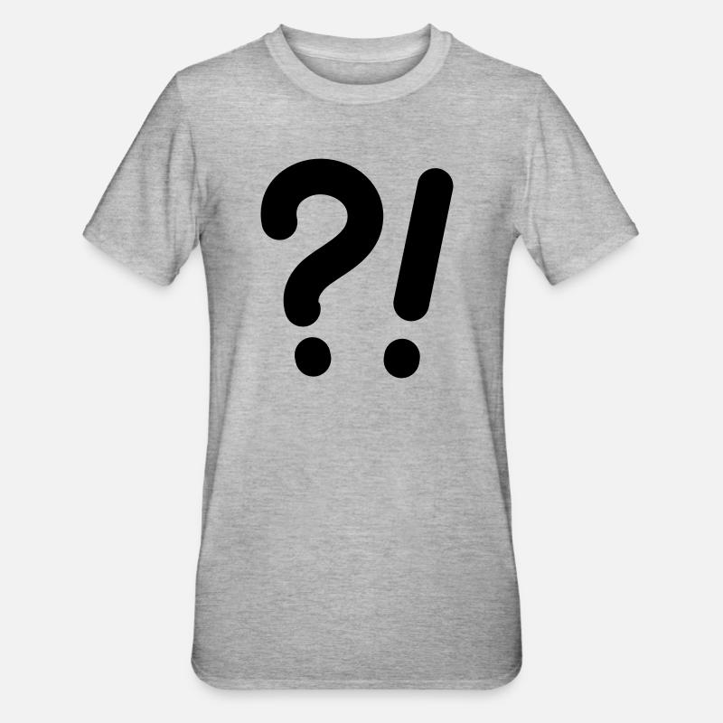 Points d’interrogation et points d’exclamation - T-shirt polycoton Unisexe - gris chiné