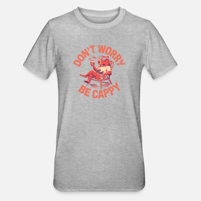 Capybara Cochon d’Inde Capybara - T-shirt polycoton Unisexe - gris chiné