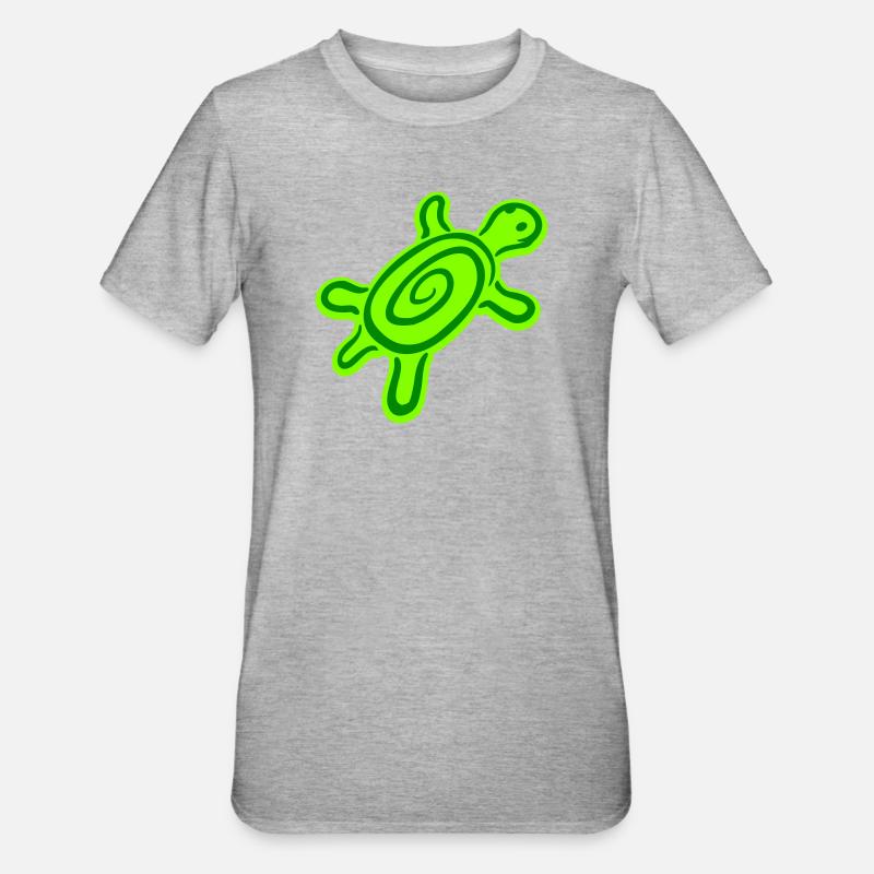turtle spiral turtle shell pattern cute - Unisex Polycotton T-Shirt - heather grey