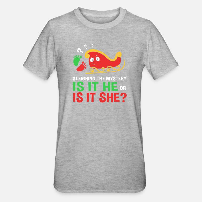 Werdende Mutter Werdende Mama Weihnachten - Unisex Polycotton T-Shirt - Grau meliert