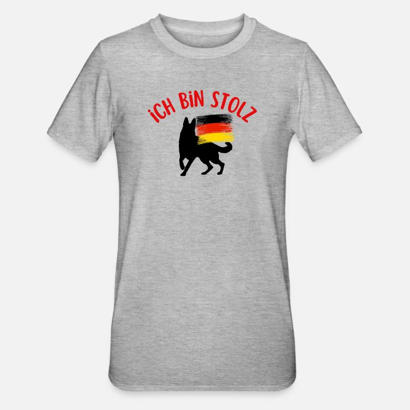 Ich bin Deutscher - Unisex Polycotton T-Shirt - Grau meliert