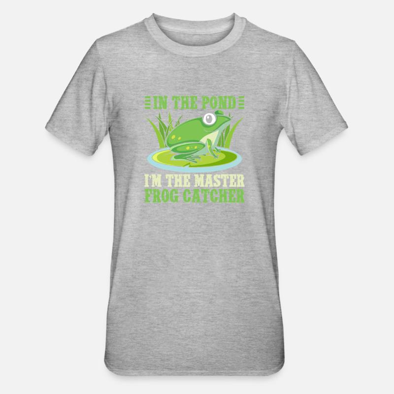 Attrape-grenouilles dans l'étang Maître attrape-grenouilles - T-shirt polycoton Unisexe - gris chiné