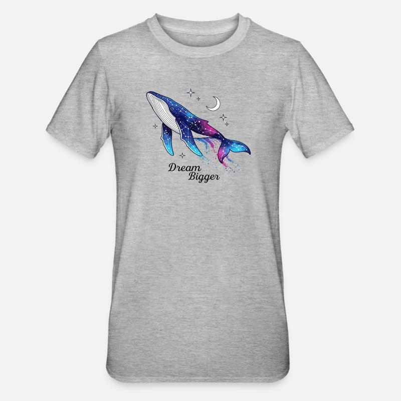 Dream Bigger Wal - Unisex Polycotton T-Shirt - Grau meliert