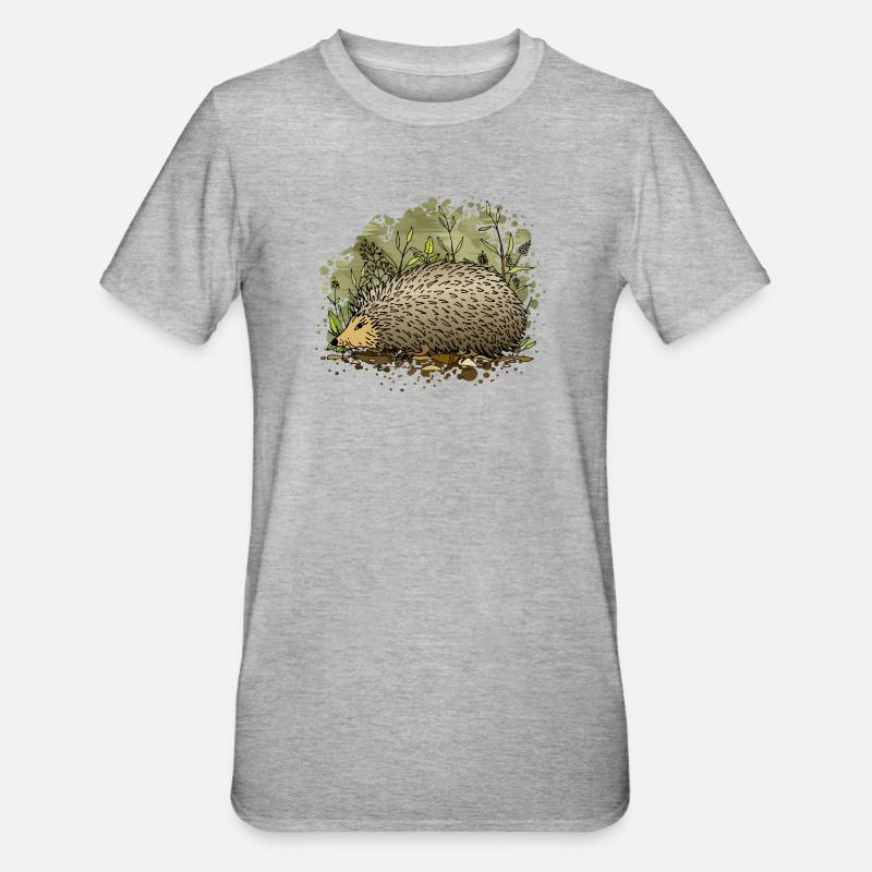 hérisson - T-shirt polycoton Unisexe - gris chiné